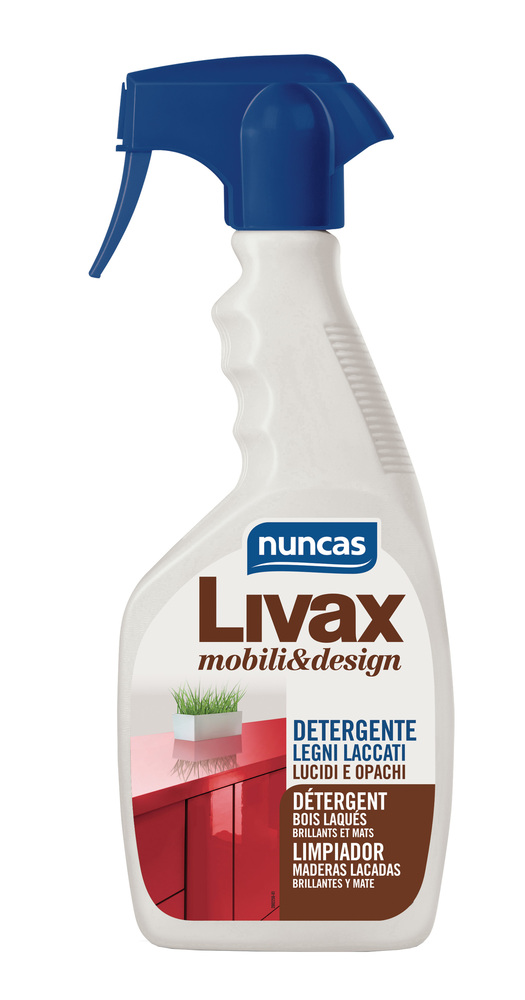 Bouteille de détergent Livax pour bois laqués 500 ml, nettoyant et protecteur pour un éclat durable.