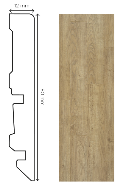 Plinthe en bois de bouleau brut de 80mm pour la finition des sols intérieurs