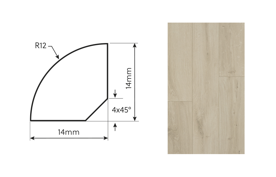Quart de Rond Sapin en bois clair, accessoire de finition pour parquets et revêtements de sol.