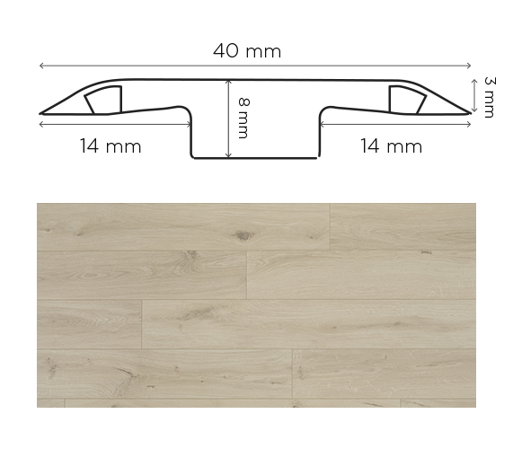 Barre de jonction Sapin pour parquet et stratifié