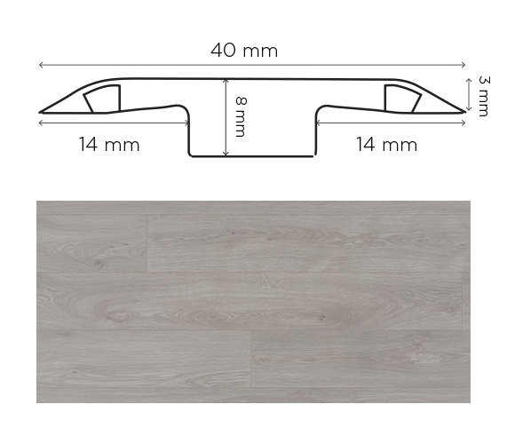 Barre de jonction en Hêtre blanc pour parquet et stratifié, profil de raccordement.