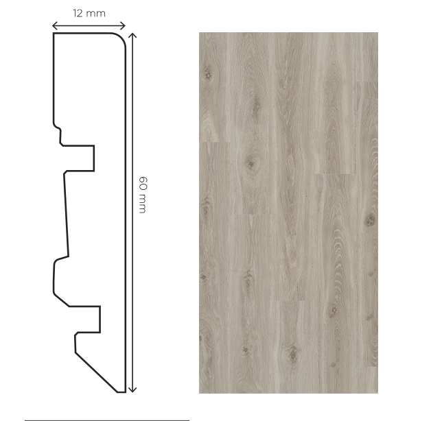 Plinthe Cèdre Blanc de 60mm en bois naturel pour finition de sol
