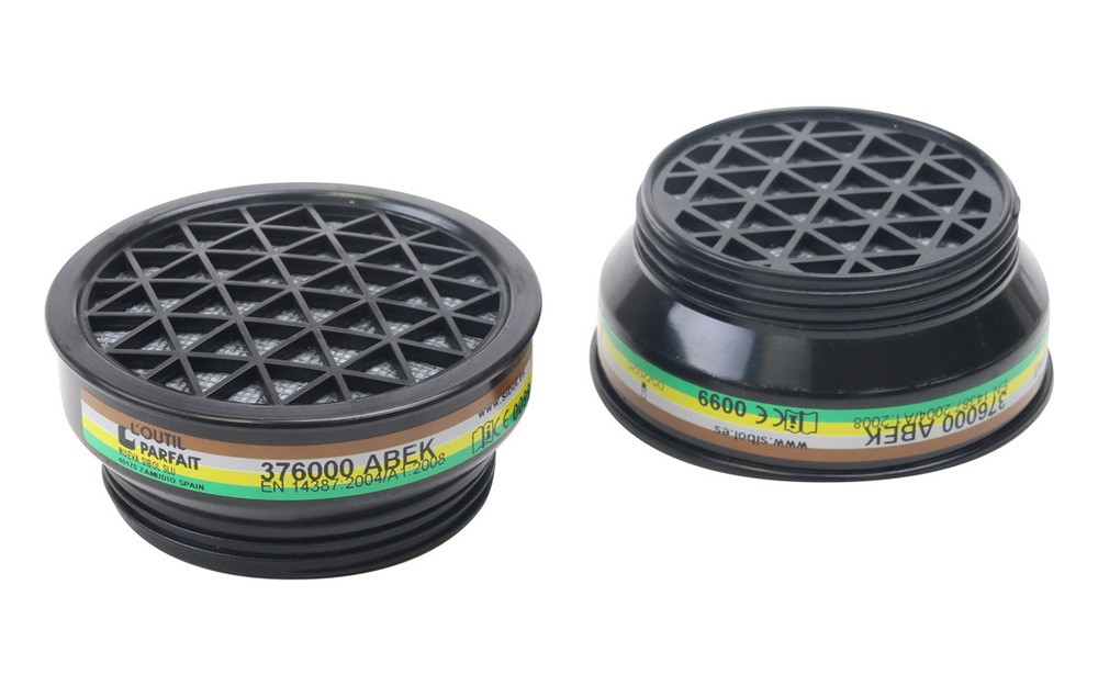 Galettes filtrantes A1B1E1K1 pour demi-masque respiratoire 383, vendues par 2 en blister scellé