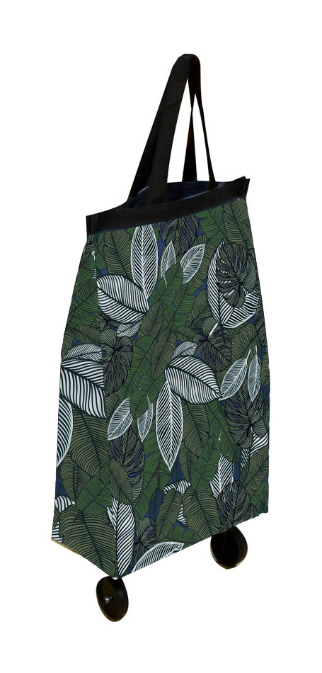 Sac à roulettes pliable 27L à motifs jungle pour les courses