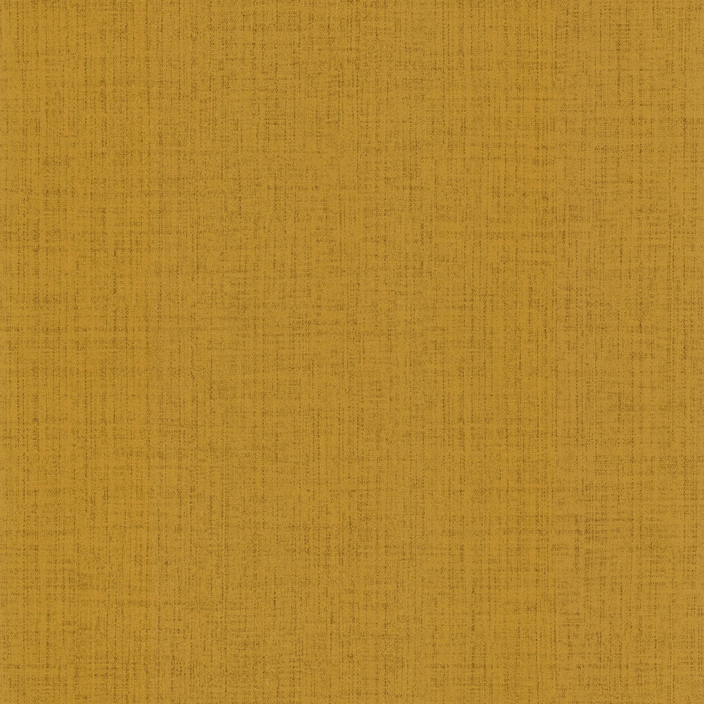 Papier peint vinyle sur intissé uni Rosalie Ocre Jaune, finition mate élégante