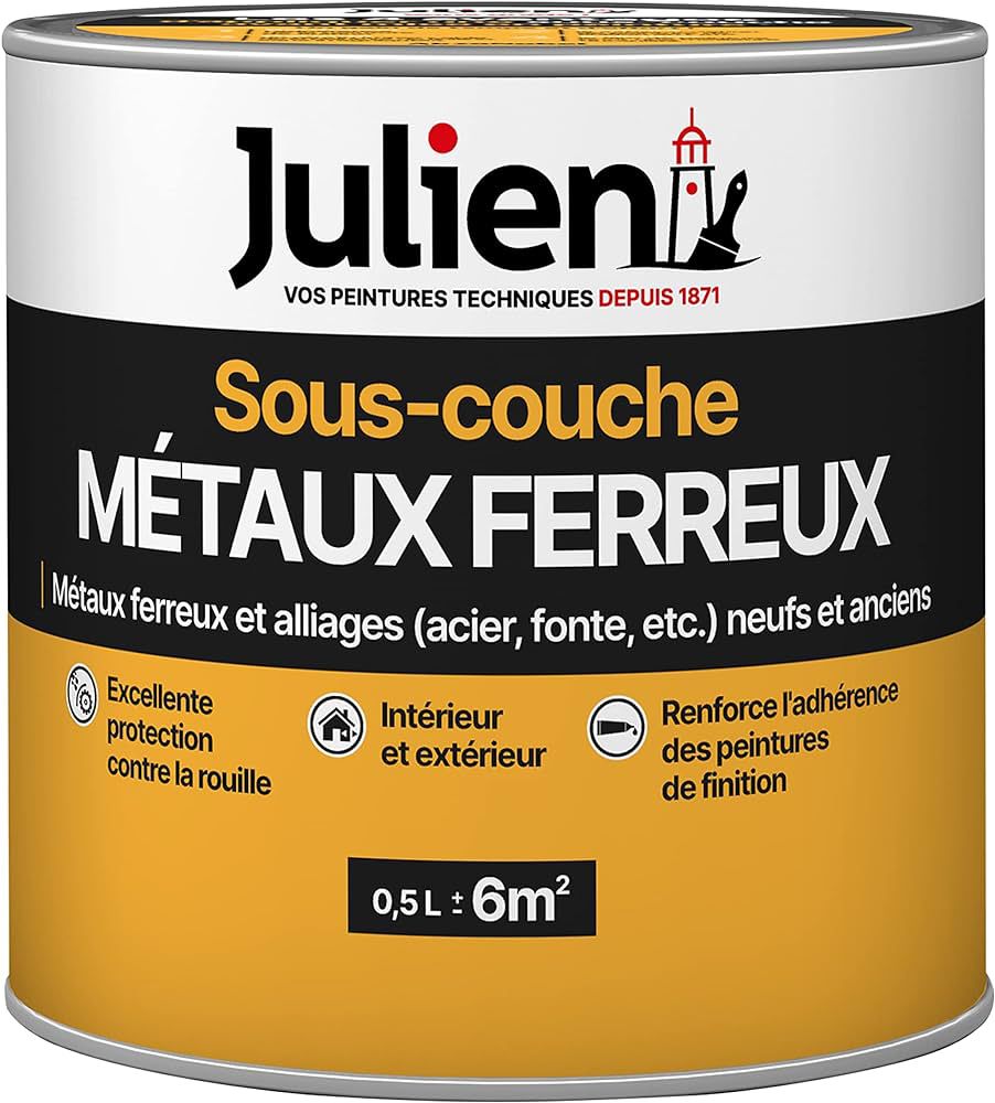 Sous-couche Minium blanche pour métaux ferreux 0.5L, protection anti-corrosion extérieure