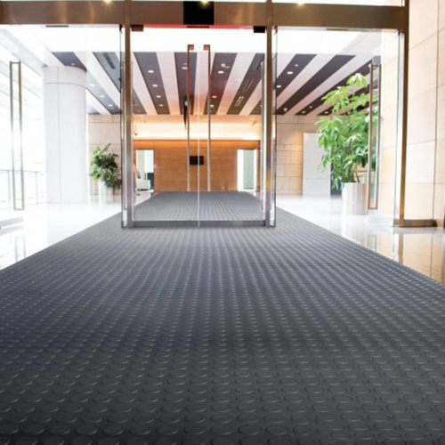 Tapis Caoutchouc Pastillé Noir 120 cm Épaisseur 3 mm à La Coupe