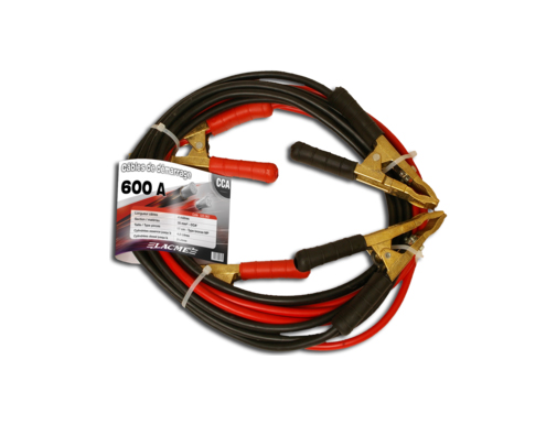 Câble de démarrage 600A de 4 m de long et 35 mm de section, avec pinces crocodiles robustes rouge et noir pour batterie véhicule