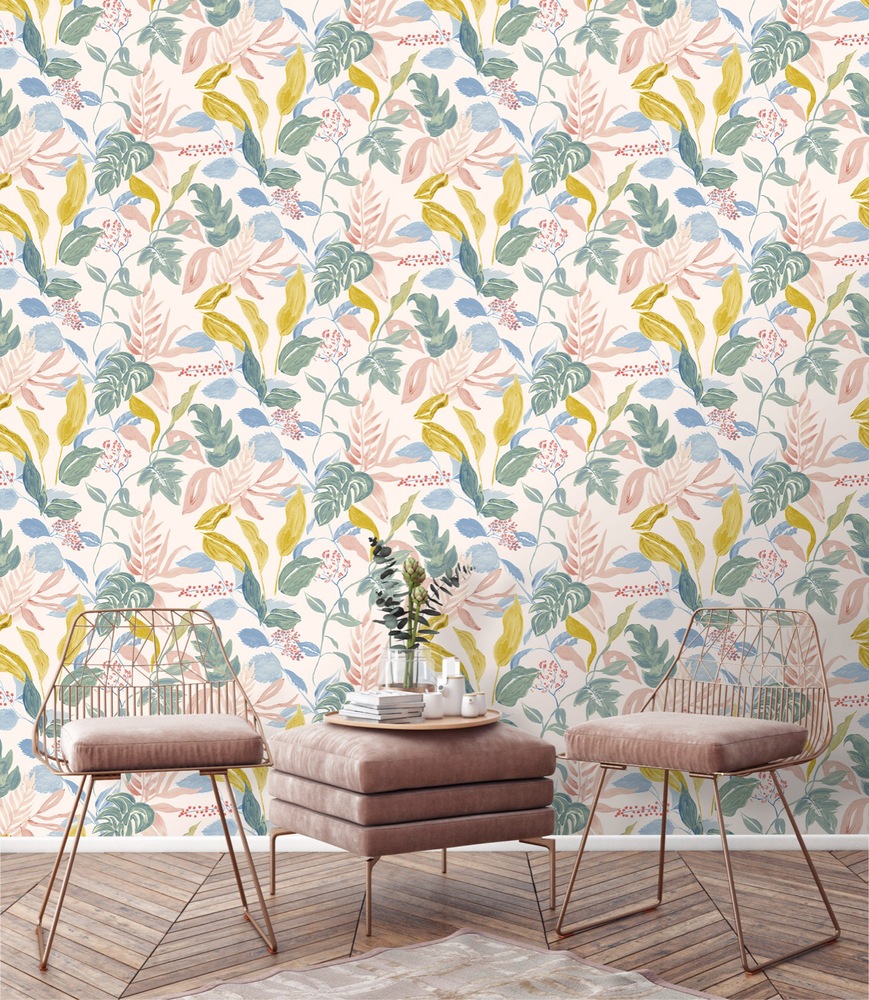 181301 - Papier Peint Vinyle Grainé Sur Intissé Solar Leaf