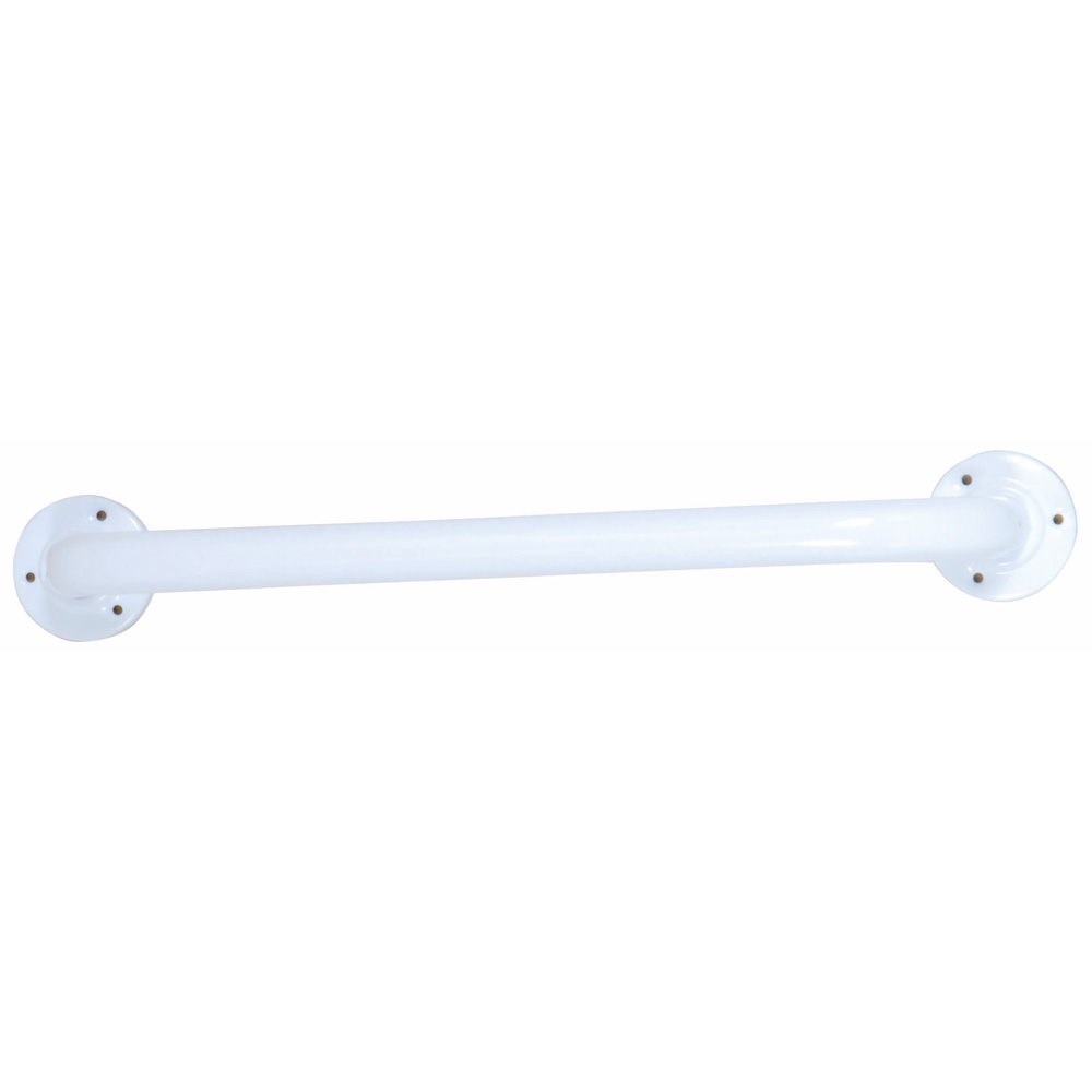Barre de soulèvement en acier blanc de 60 cm pour salle de bain, offrant un appui sécurisé aux personnes à mobilité réduite.