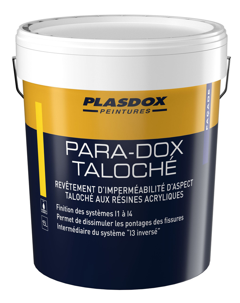 Revêtement de façade Para-Dox Taloché Blanc 25 kg, finition imperméable I1 à I4