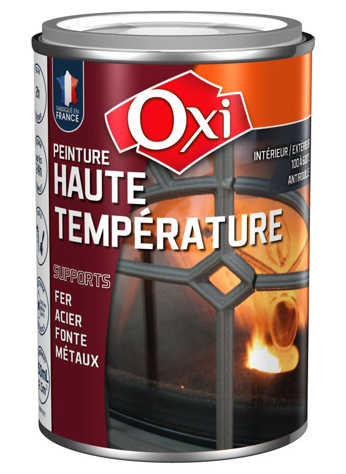 Peinture Haute Température noire 250 ml pour surfaces métalliques