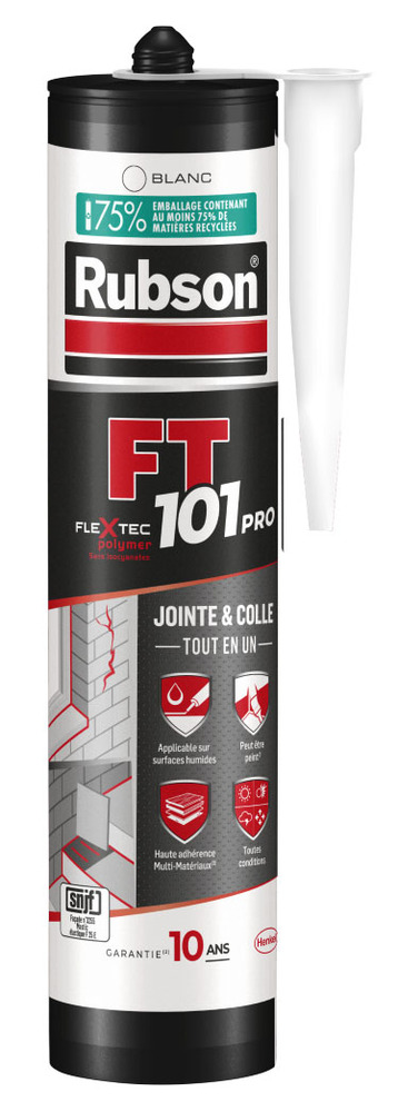 Mastic colle FT101 Pro 280 ml en cartouche, usage professionnel pour étanchéité et fixation