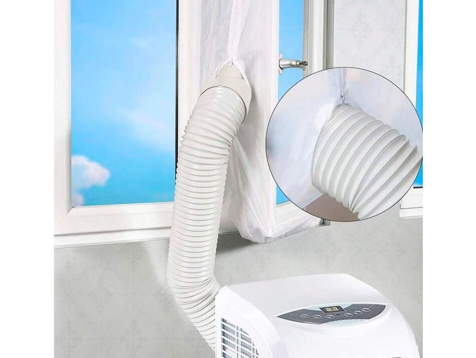 Joint Fenêtre Pour Climatiseur en tissu résistant, avec fermeture éclair pour tuyau de climatiseur, optimise l'isolation thermique.