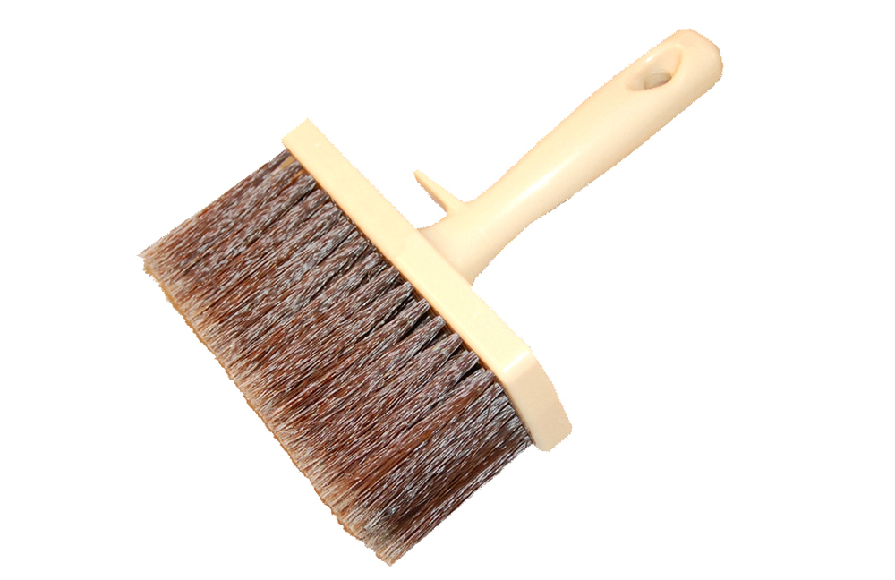 Brosse à encoller plate pour peintre, manche en bois et soies synthétiques