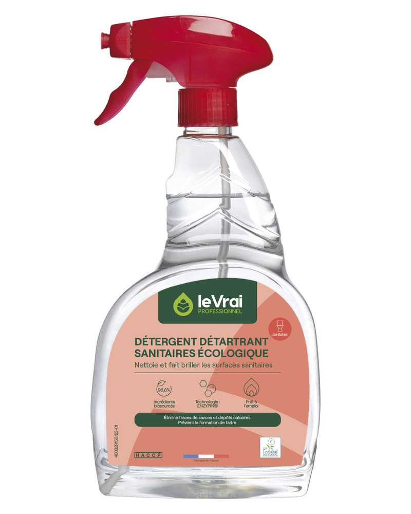 Bouteille de détergent détartrant sanitaires écologique 750 ml pour WC