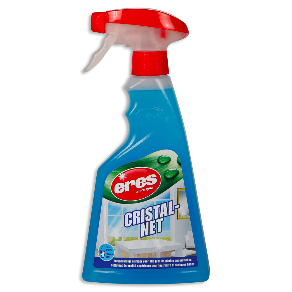 Flacon vaporisateur de nettoyant vitres Cristal Net 500 ml pour surfaces miroir sans traces