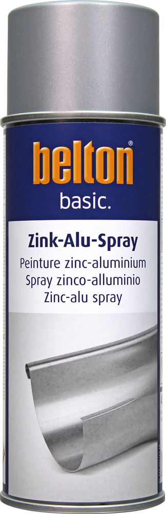 Peinture de protection Basic en aérosol 400 ml pour zinc et aluminium, effet anti-rouille et galvanisant