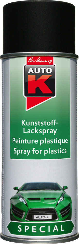 Bombe de peinture aérosol noire 400 ml spéciale plastique pour réparation automobile, séchage rapide