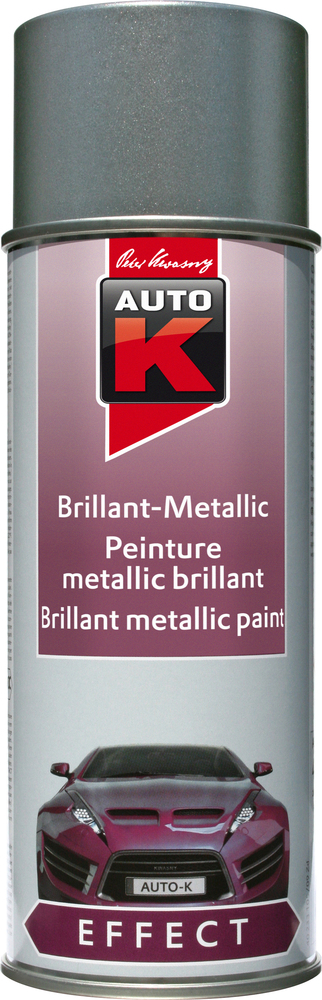 Peinture aérosol effet métal argent Silverstone 400 ml pour carrosserie automobile, finition brillante.