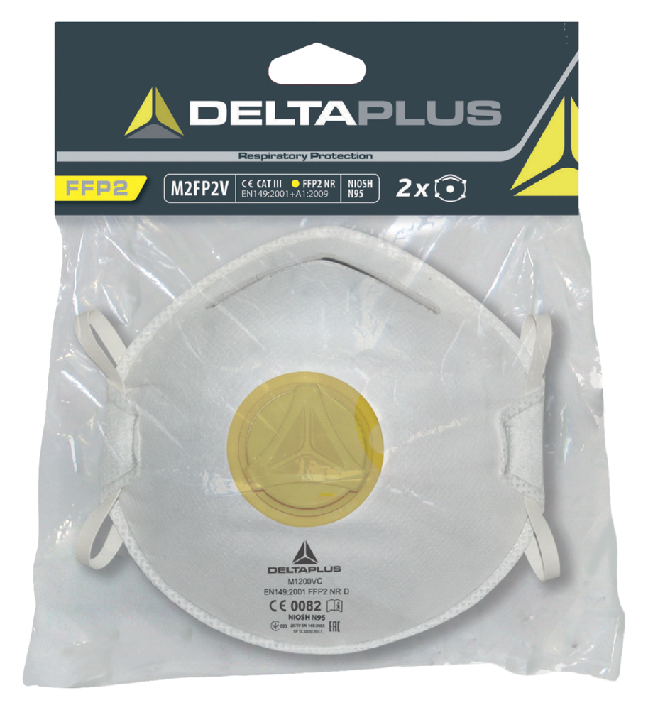 Kit de 2 masques FFP2 blancs avec valve pour le bricolage