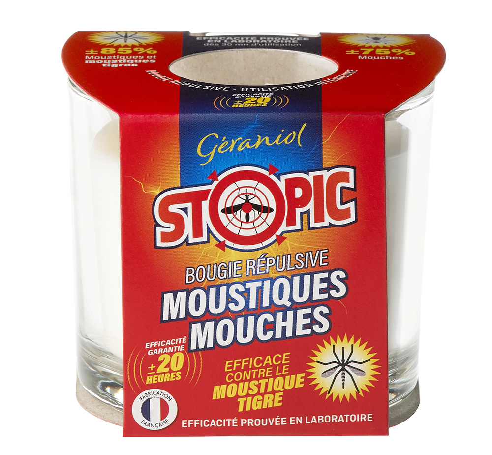 Bougie répulsive moustiques et mouches 20h TP19 à la citronnelle