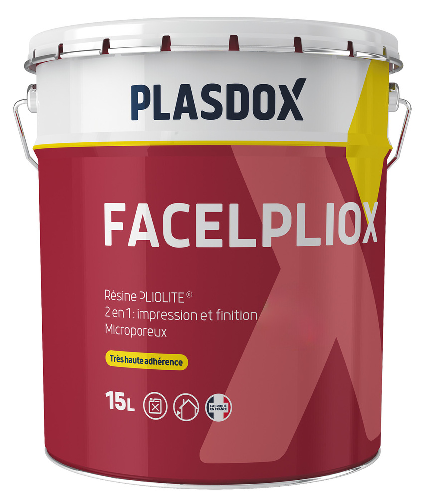 Peinture façade Facelpliox film mince D2 hydrofuge pour une protection durable et une excellente résistance aux intempéries