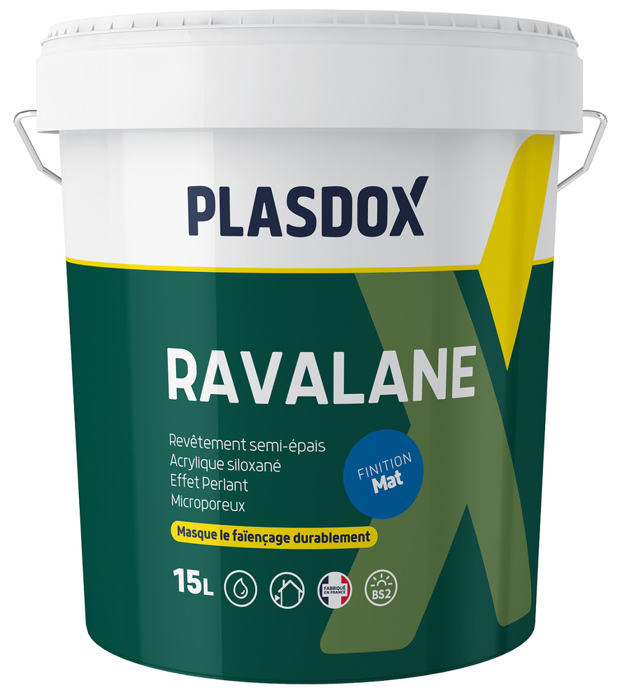 Peinture de façade Ravalane Mat, finition semi-épais D3, résistante aux intempéries