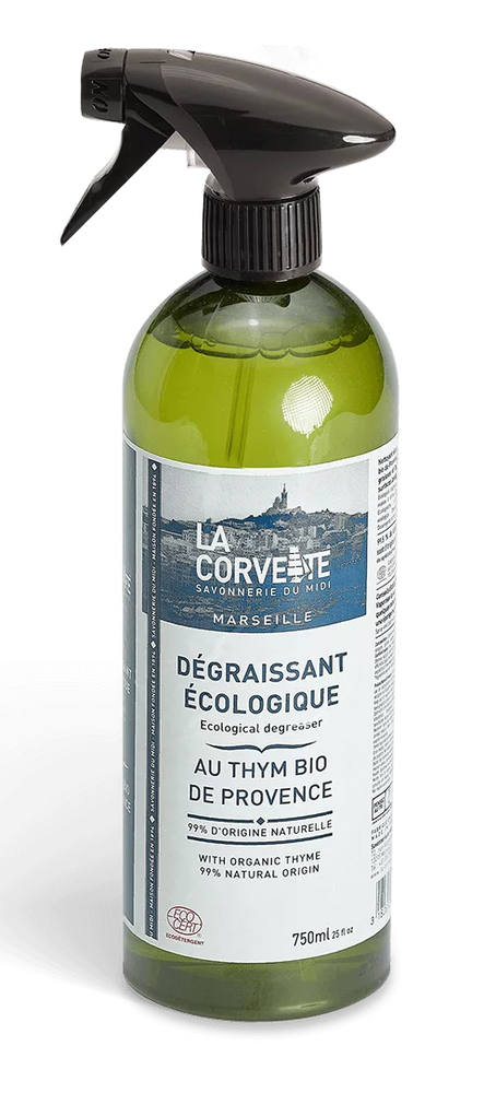 Dégraissant Naturel Ecocert en flacon pulvérisateur de 750 ml pour l'entretien des surfaces.