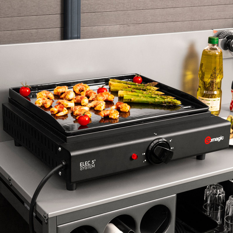 Plancha électrique Oliana Plaque en Fonte Emaillé 43 x 37 cm