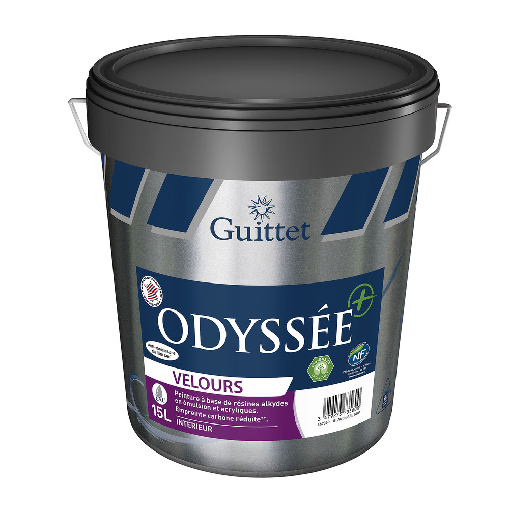 Pot de peinture intérieure Odyssée+ Velours à l'aspect velouté pour murs et plafonds, séchage rapide