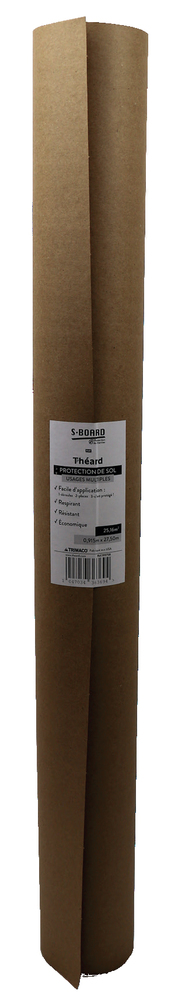 S-Board Protection de Sol Rouleau 0.915 x 27.50m, bâche temporaire pour protection des sols de chantier