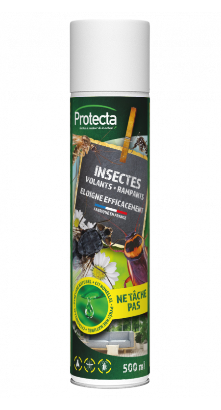 Aérosol insecticide Anti Insectes Volants et Rampants 500 ml TP19 pour une action rapide et durable.