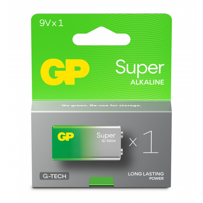 Pile GP Super Alcaline 9V 6LF22, blister de 1, longue durée pour appareils électroniques