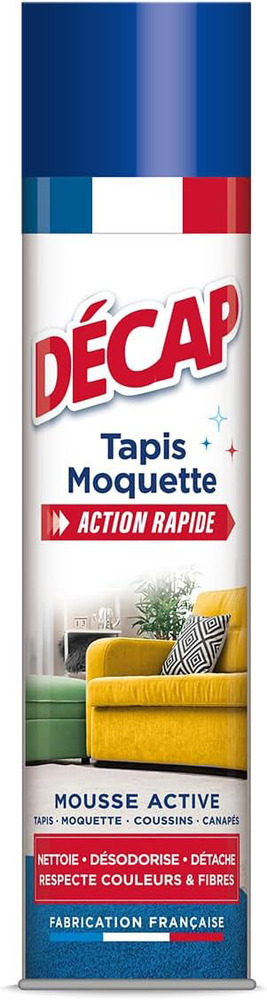 Aérosol Décap Nettoyant Tapis Moquette Mousse Active 600 ml pour éliminer les taches tenaces.