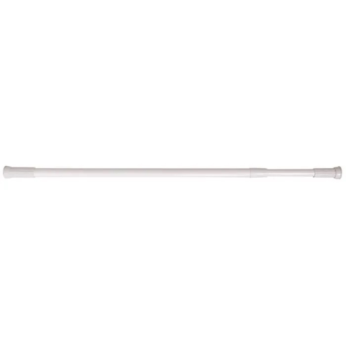 Barre de douche extensible en inox blanche de 70 à 120 cm pour rideau de douche