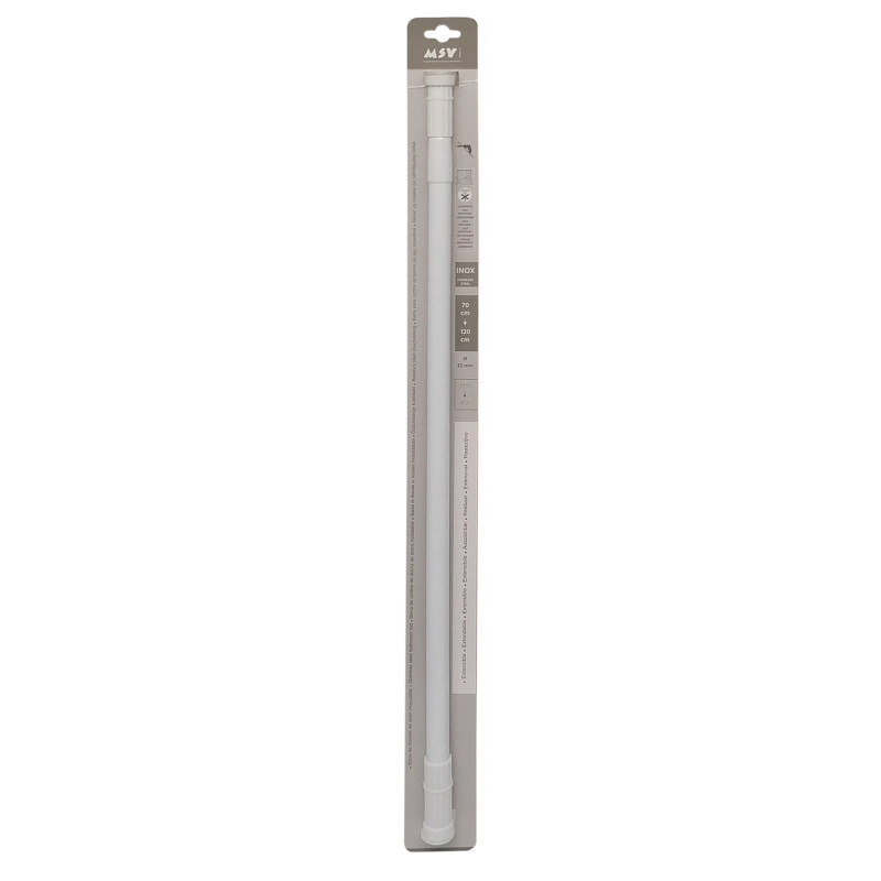 Barre de Douche Acier Inoxydable 70-120 cm Blanc