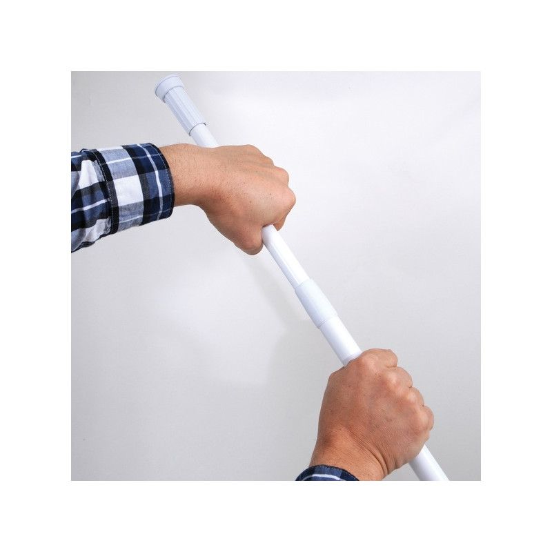 Barre de Douche Acier Inoxydable140-260 cm Blanc