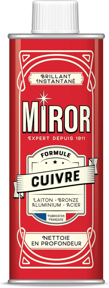 Miror Cuivre 250 ml, produit d'entretien pour le nettoyage et le polissage du cuivre.