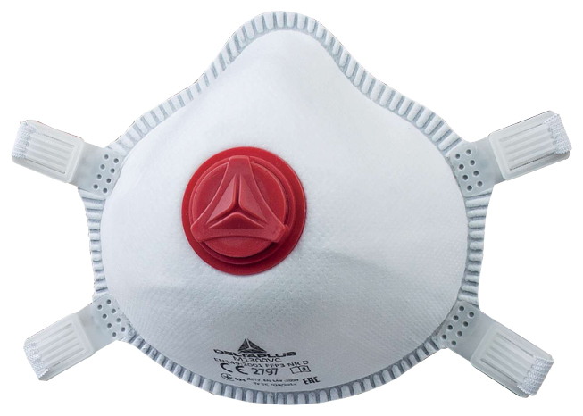 Masques FFP3 blancs avec valve, boîte de 5, pour protection respiratoire et travaux de bricolage