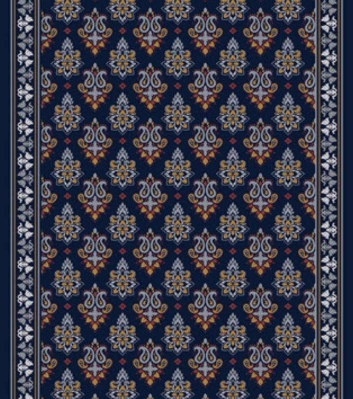 Tapis de passage Persian Runner bleu de 0.66 x 15 m avec motifs traditionnels persans