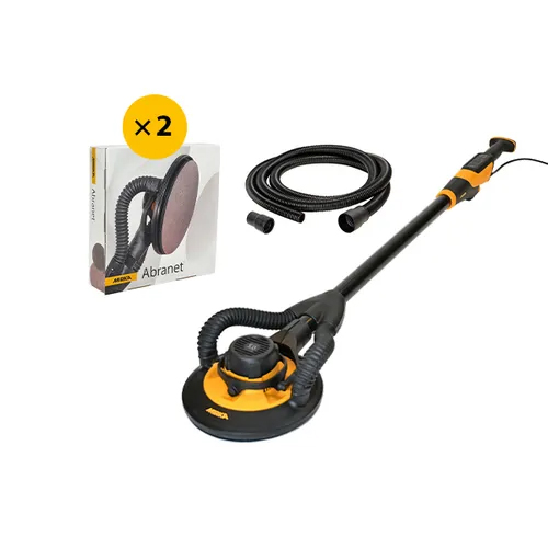 Ponceuse Leros Pro électroportative en pack pour grandes surfaces avec accessoires