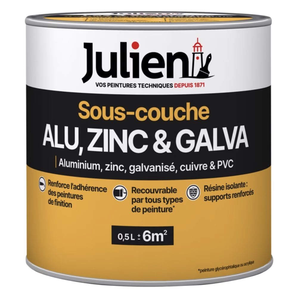 Pot de sous-couche Alu, Zinc et Galva 0.5L pour métaux