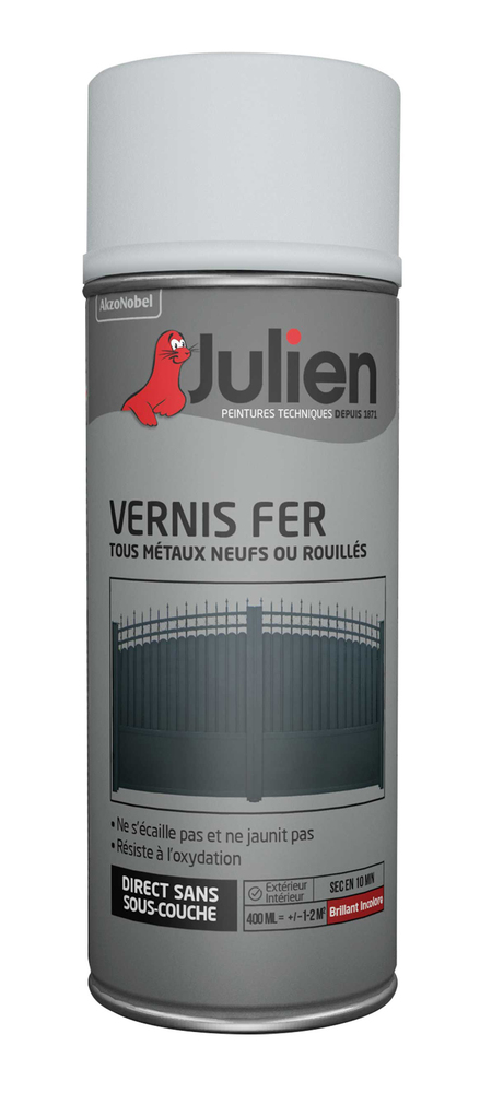 Aérosol de vernis incolore brillant pour fer 400 ml, séchage rapide