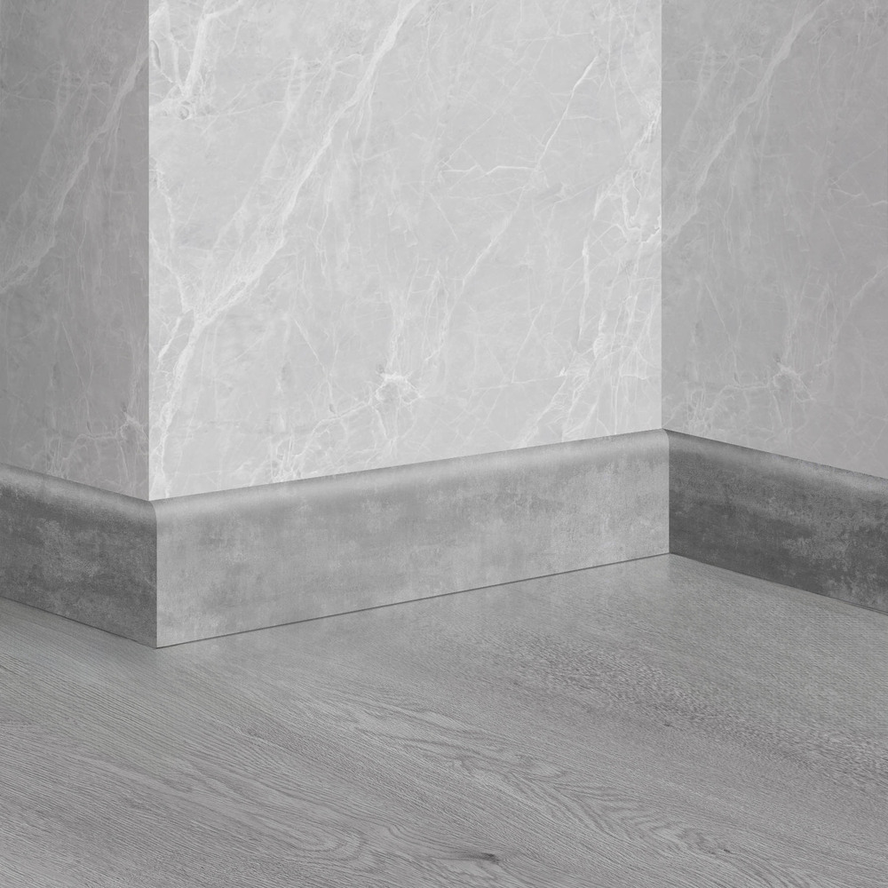 Plinthe PVC Smartfloor Pierre Nacrée Gris Chiné, pour une finition élégante du raccord sol-mur
