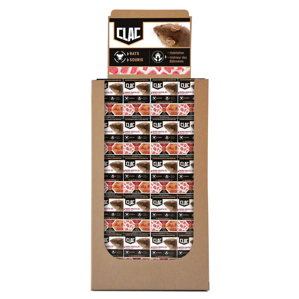 Grande box de 120 boîtes de raticide pâtes huilées pour rats et souris, 150g par boîte TP14