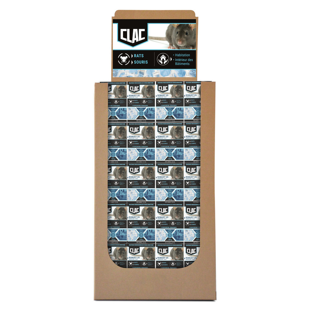 Lot de 120 boîtes de raticide pâtes huilées 150g pour rats et souris, efficace contre les espèces résistantes