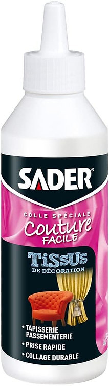 Colle Tissus de Décoration 250 ml, adhésif spécifique pour l'assemblage et la personnalisation de textiles