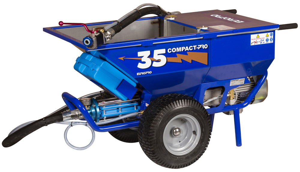 Machine à projeter les enduits Compact-Pro 35 professionnelle sur roulettes