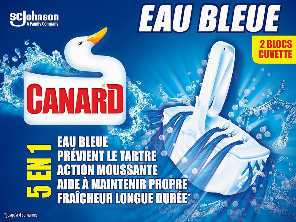 Blocs WC Eau Bleue 5en1, lot de 2, pour une désinfection et une fraîcheur longue durée